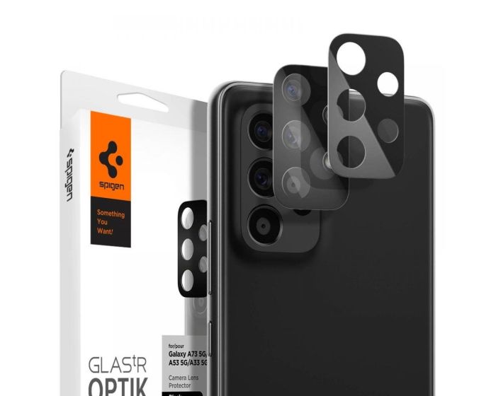 Spigen Optik.Tr Full Cover Camera Lens Tempered Glass Prοtector (AGL04307) 2-Pack Black (Samsung Galaxy A33 5G / A53 5G / A73 5G)