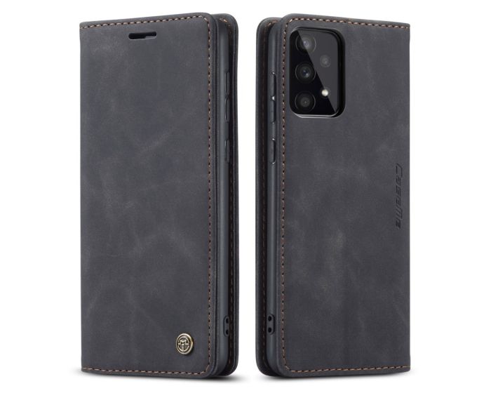 CaseMe PU Leather Wallet Case Θήκη Πορτοφόλι με Stand - Black (Samsung Galaxy A53 5G)