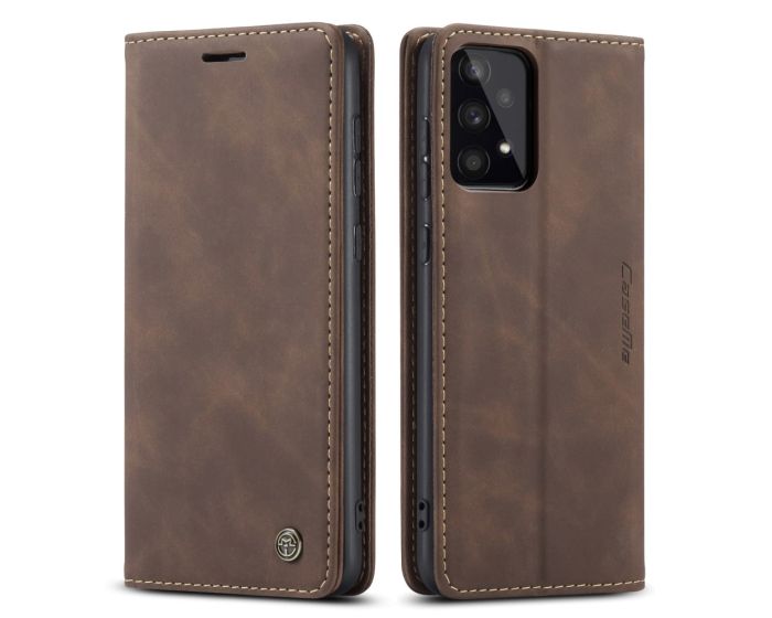 CaseMe PU Leather Wallet Case Θήκη Πορτοφόλι με Stand - Coffee (Samsung Galaxy A53 5G)