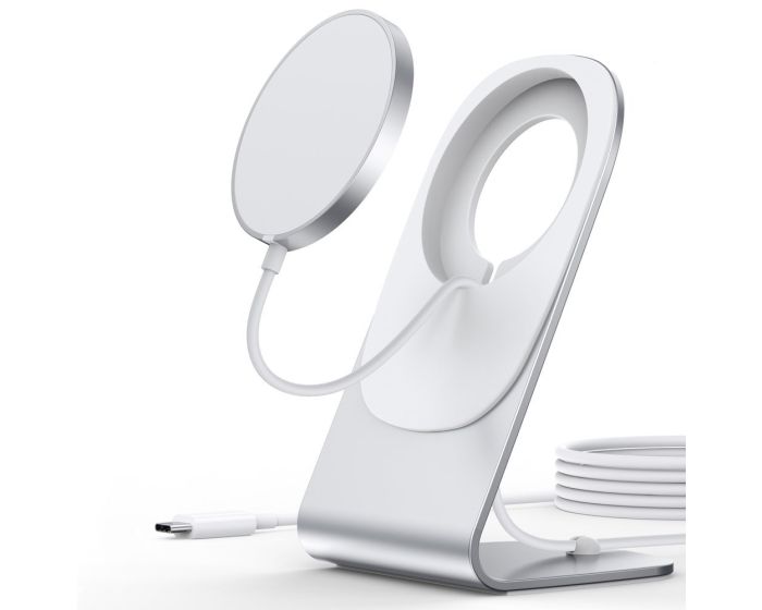 Choetech Magnetic MagSafe Qi Wireless Charger Stand 15W (T517-F) Βάση Φόρτισης - Silver