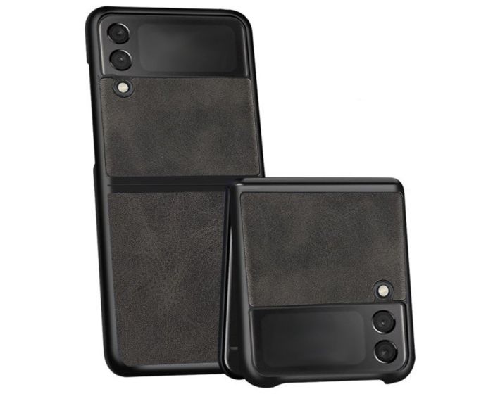 Cowhide Grain PU Leather Case Black (Samsung Galaxy Z Flip 3 5G)