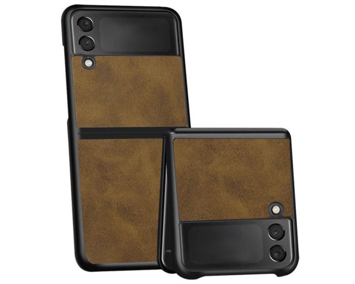 Cowhide Grain PU Leather Case Brown (Samsung Galaxy Z Flip 3 5G)