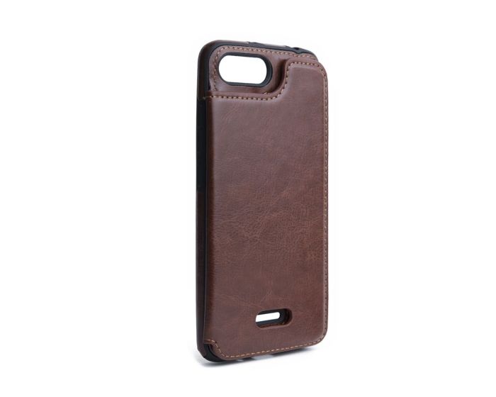 Forcell PU Leather Flip Back Wallet Case Θήκη Πορτοφόλι Brown (Xiaomi Redmi 6)