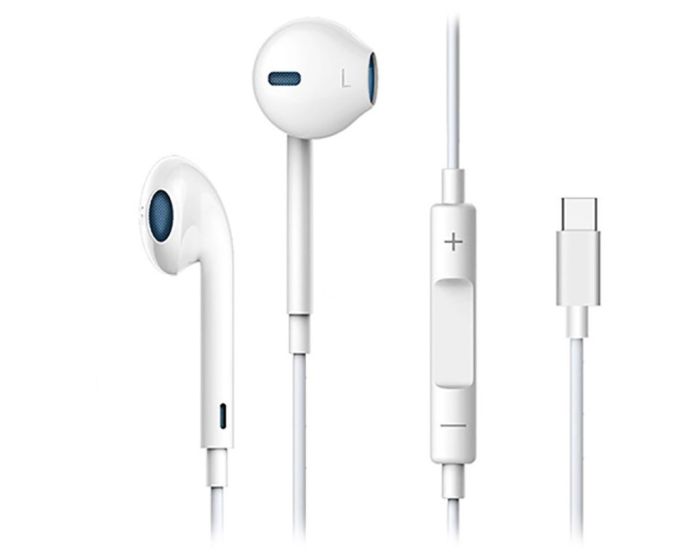 Devia EM048 Smart Earbuds Hands Free Ακουστικά Type-C White