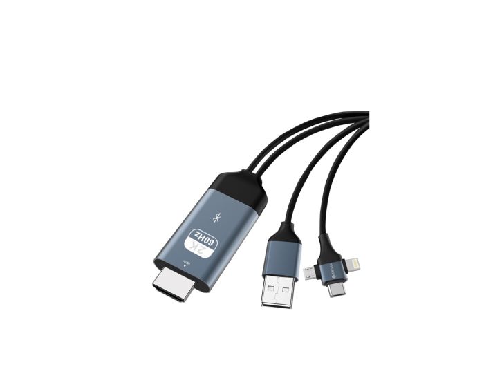 Devia Cable 3in1 Storm HDMI - Lightning / Type-C / microUSB 2m - Black