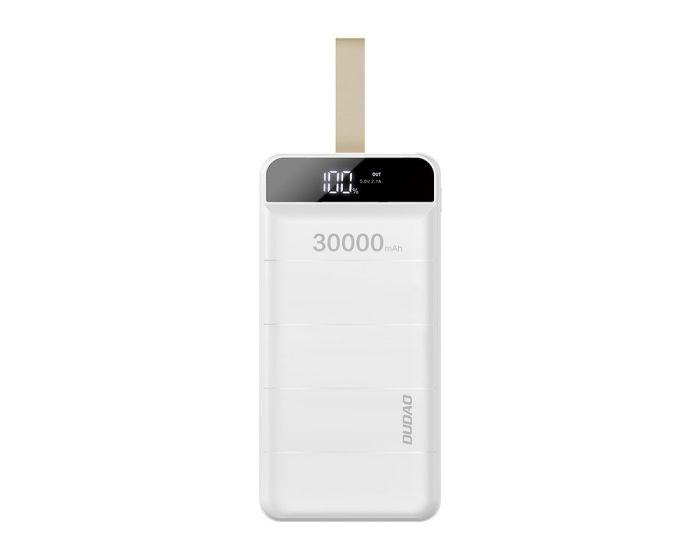 Dudao K8s+ Power Bank 3x Port 2.1A 30000mAh with Display - White