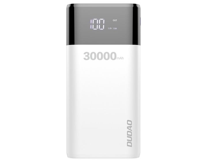 Dudao K8Max Power Bank 4x Port 4A 30000mAh with Display - White