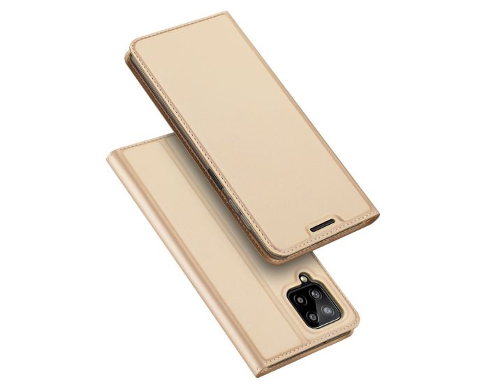 DUX DUCIS SkinPro Wallet Case Θήκη Πορτοφόλι με Stand - Gold (Samsung Galaxy A22 4G)