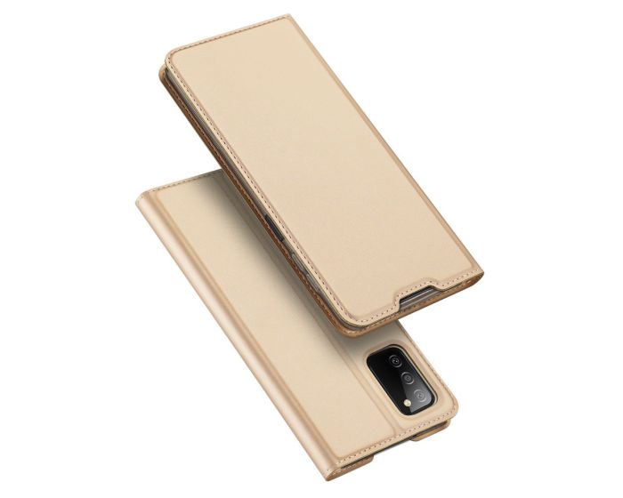 DUX DUCIS SkinPro Wallet Case Θήκη Πορτοφόλι με Stand - Gold (Samsung Galaxy A03s)