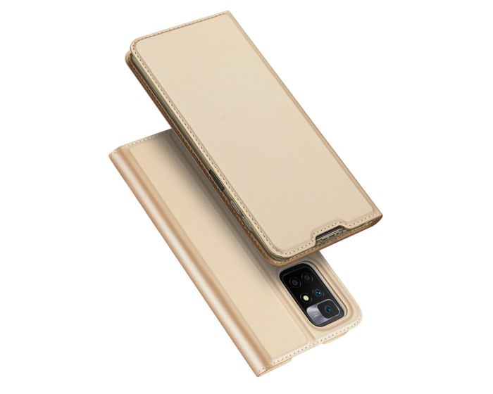 DUX DUCIS SkinPro Wallet Case Θήκη Πορτοφόλι με Stand - Gold (Xiaomi Redmi 10)