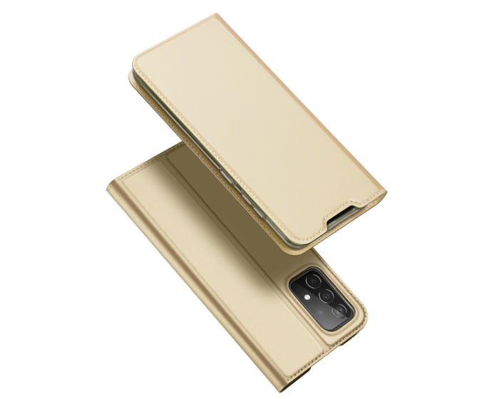 DUX DUCIS SkinPro Wallet Case Θήκη Πορτοφόλι με Stand - Gold (Samsung Galaxy A73 5G)