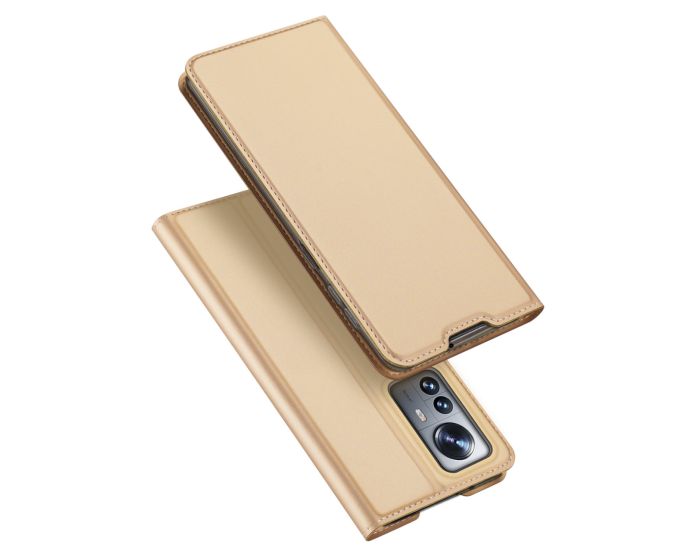 DUX DUCIS SkinPro Wallet Case Θήκη Πορτοφόλι με Stand - Gold (Xiaomi 12 Pro)