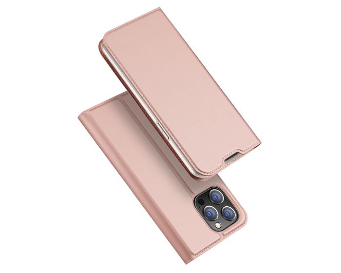 DUX DUCIS SkinPro Wallet Case Θήκη Πορτοφόλι με Stand - Rose Gold (iPhone 14 Pro Max)
