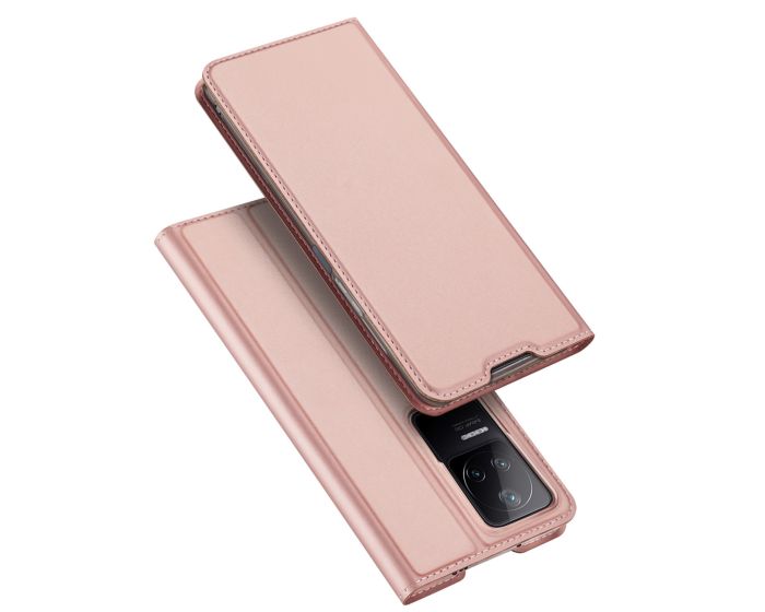 DUX DUCIS SkinPro Wallet Case Θήκη Πορτοφόλι με Stand - Rose Gold (Xiaomi Poco F4 5G)