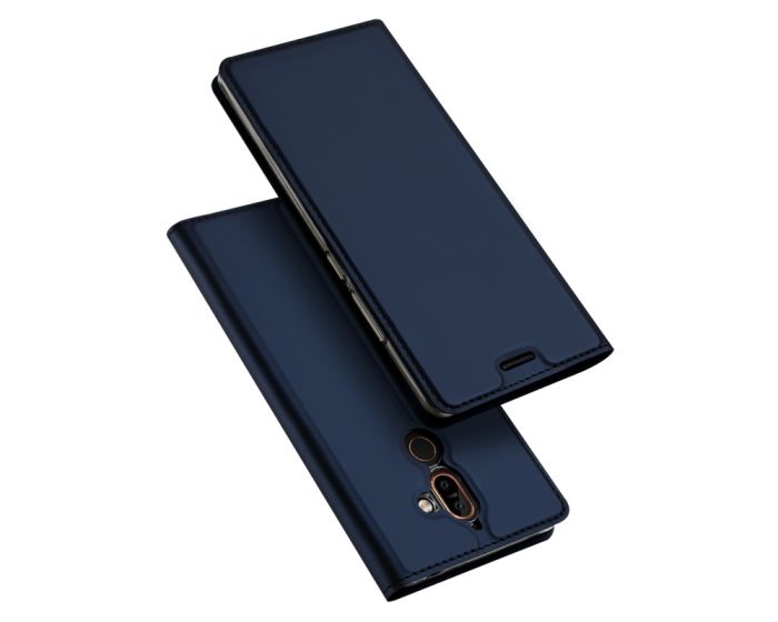 DUX DUCIS SkinPro Wallet Case Θήκη Πορτοφόλι με Δυνατότητα Stand - Navy Blue (Nokia 7 Plus)