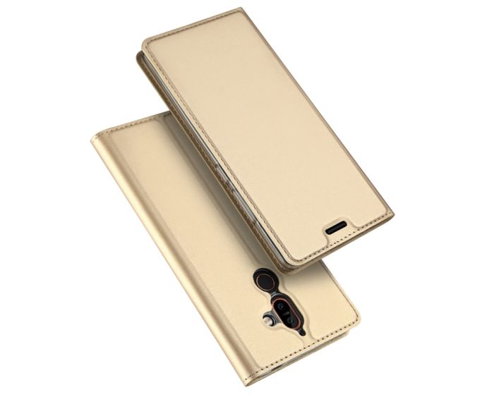 DUX DUCIS SkinPro Wallet Case Θήκη Πορτοφόλι με Δυνατότητα Stand - Gold (Nokia 7 Plus)