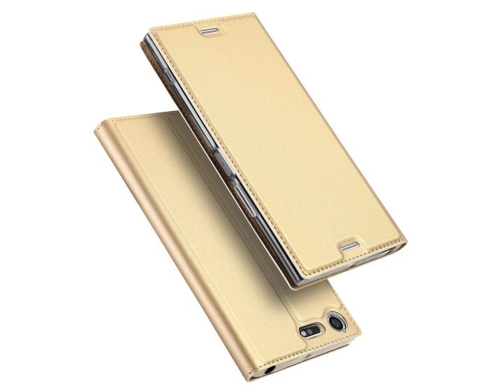 DUX DUCIS SkinPro Wallet Case Θήκη Πορτοφόλι με Δυνατότητα Stand - Gold (Sony Xperia XZ Premium)