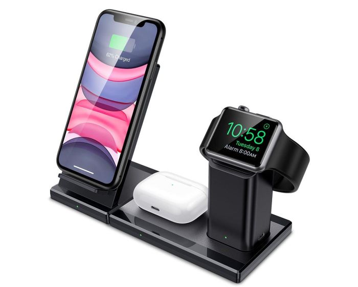 ESR 3in1 Wireless Charging Station for Smartphones / Apple AirPods / Apple Watch Βάση Φόρτισης - Black