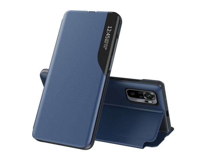 Eco Leather View Case Θήκη Πορτοφόλι με Stand - Blue (Xiaomi Redmi Note 10 Pro)