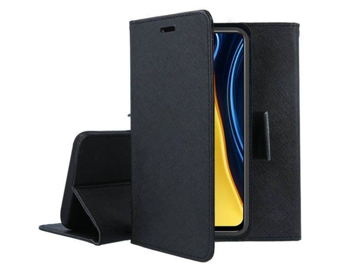 Tel1 Fancy Diary Case Θήκη Πορτοφόλι με δυνατότητα Stand Black (Xiaomi Poco M4 Pro 5G / Redmi Note 11T 5G / 11S 5G)