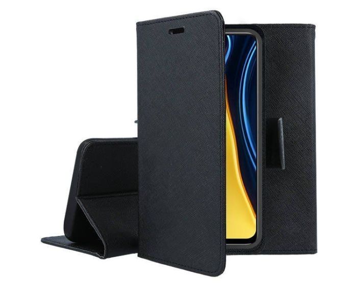 Tel1 Fancy Diary Case Θήκη Πορτοφόλι με δυνατότητα Stand Black (Xiaomi Redmi 13)