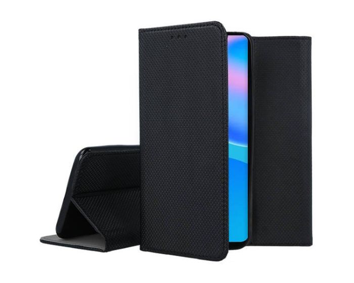 Forcell Smart Book Case με Δυνατότητα Stand Θήκη Πορτοφόλι Black (Huawei P Smart 2021)