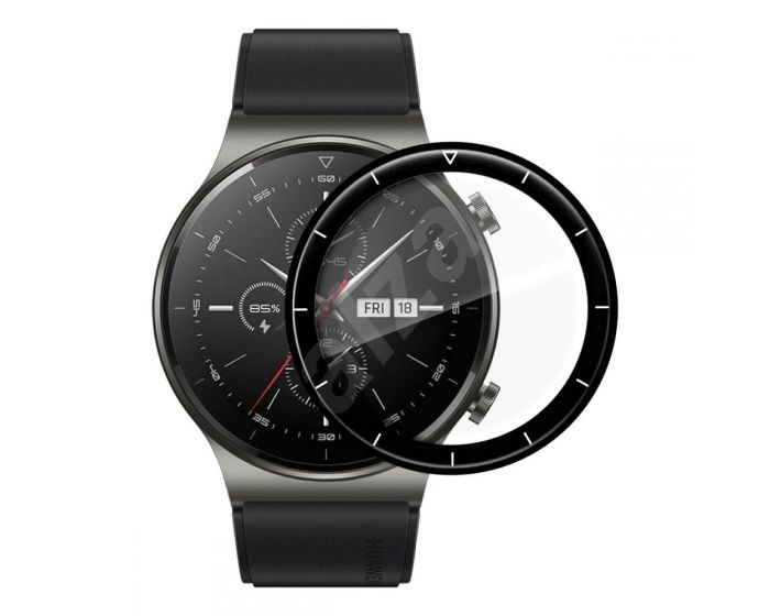 Bestsuit Flexible Hybrid Full Face Αντιχαρακτικό Γυαλί 5H Tempered Glass Μαύρο (Huawei Watch GT 2 Pro)
