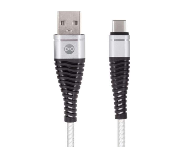 Forever Shark Cable USB - USB Type C Data Sync & Charging 2A 1m - White