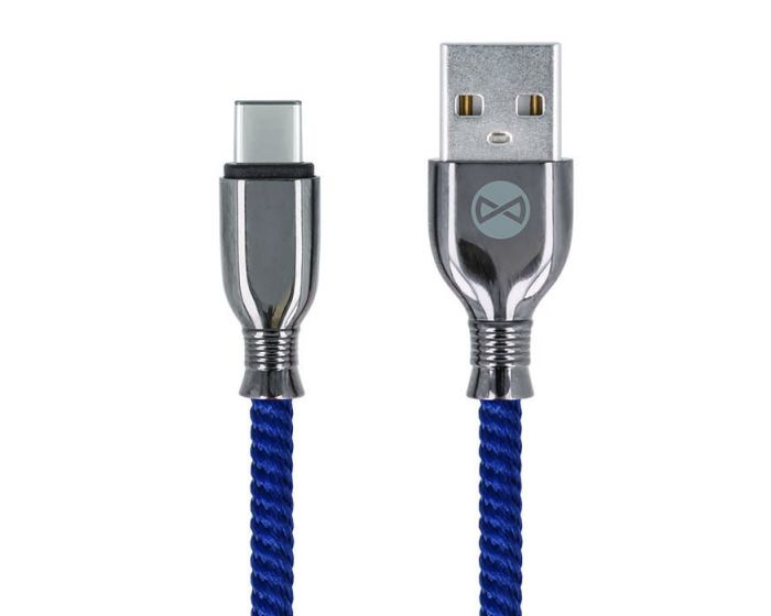Forever Tornado Cable USB Type C Data Sync & Charging 3A 1m - Navy Blue