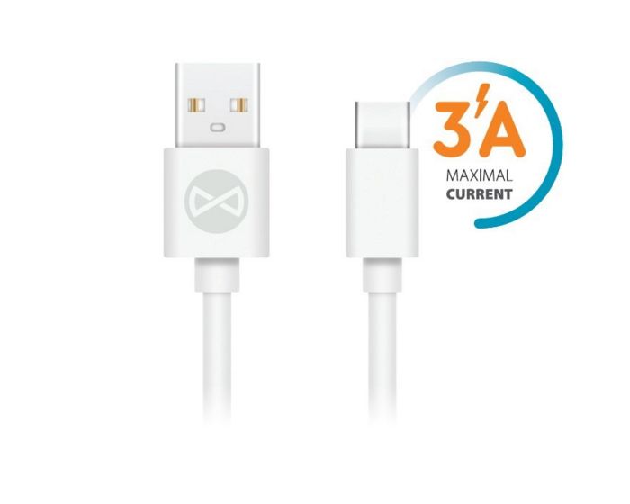 Forever Cable USB Type-C Data Sync & Charging 3A 1m - White