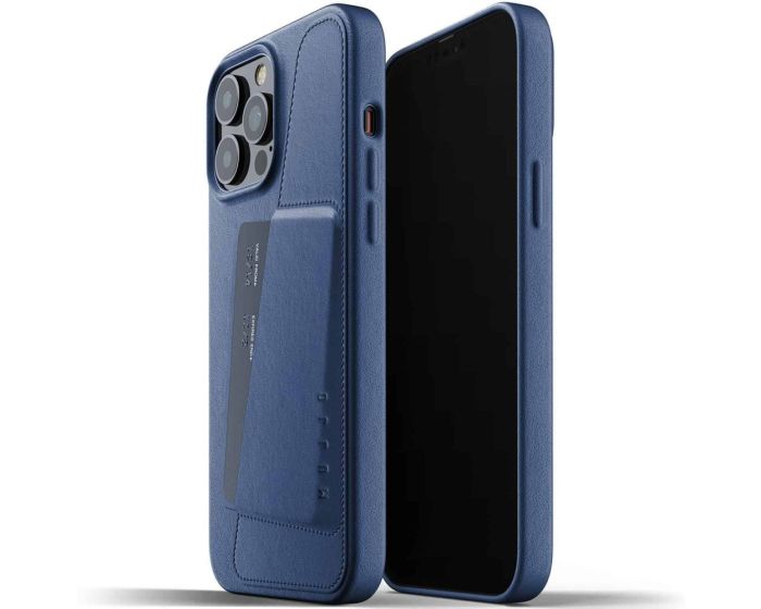 Mujjo Full Leather Wallet Case (MUJJO-CL-018-BL) Δερμάτινη Θήκη - Monaco Blue (iPhone 13 Pro Max)