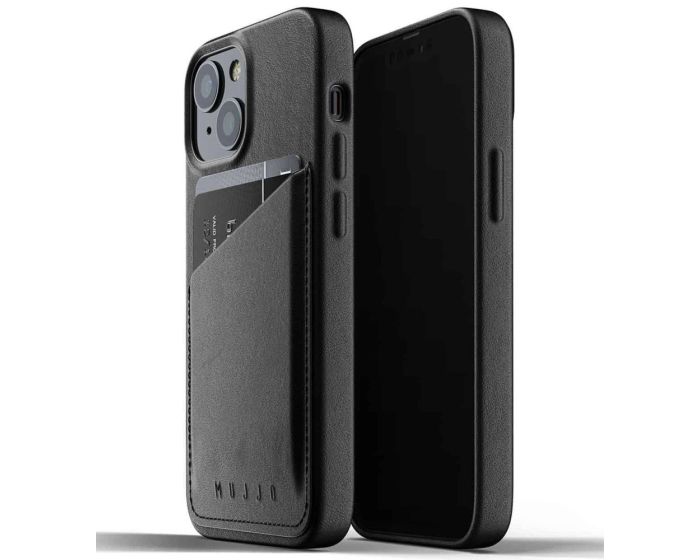 Mujjo Full Leather Wallet Case (MUJJO-CL-020-BK) Δερμάτινη Θήκη - Black (iPhone 13 Mini)