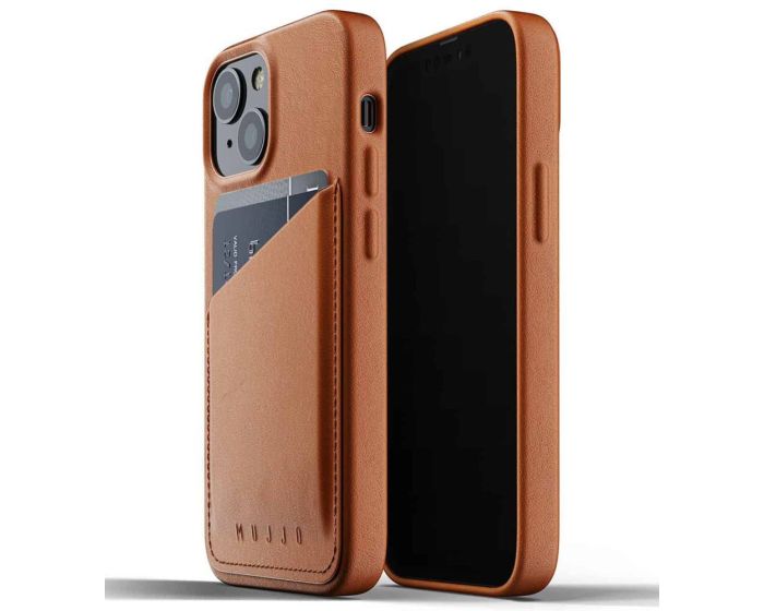 Mujjo Full Leather Wallet Case (MUJJO-CL-020-TN) Δερμάτινη Θήκη - Tan Brown (iPhone 13 Mini)