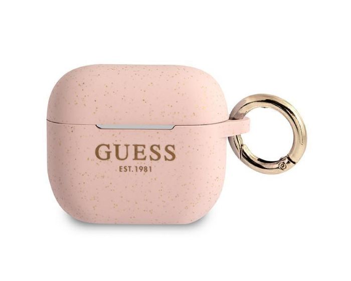 Guess GUA3SGGEP Silicone Glitter Protective Case για τα Apple AirPods 3 - Pink