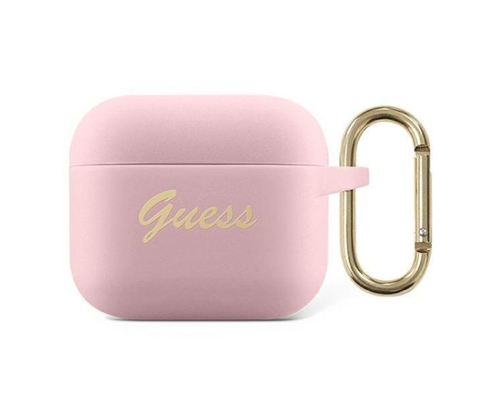 Guess GUA3SSSI Silicone Vintage Script Protective Case για τα Apple AirPods 3 - Pink