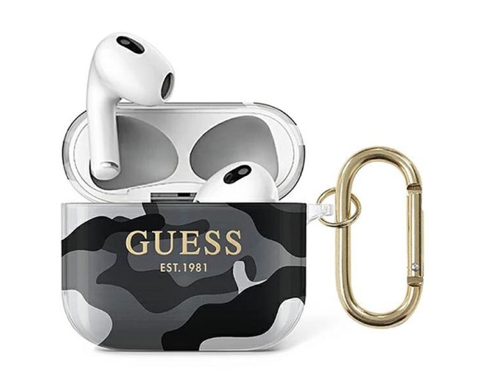 Guess GUA3UCAMG Camo Silicone Protective Case για τα Apple AirPods 3 - Black