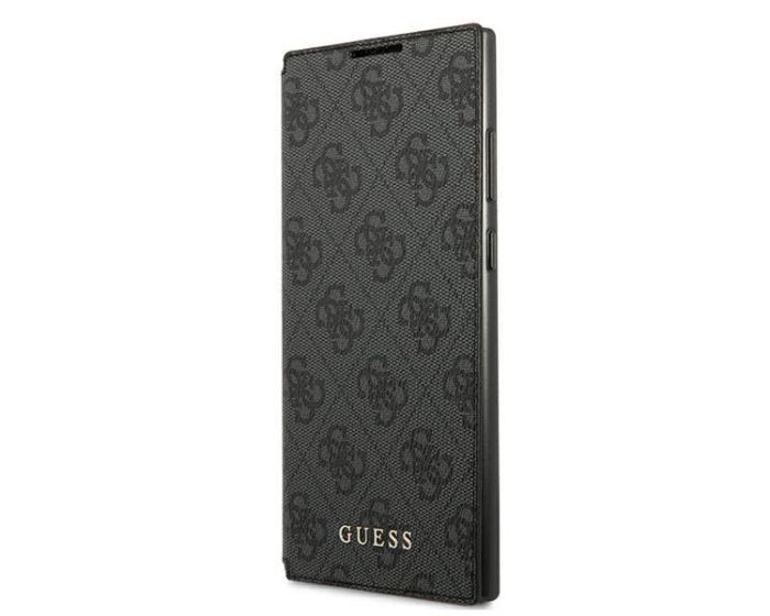 Guess GUBKS22LG4GFGR 4G Metal Gold Logo Wallet Case Θήκη Πορτοφόλι - Gray (Samsung Galaxy S22 Ultra 5G)