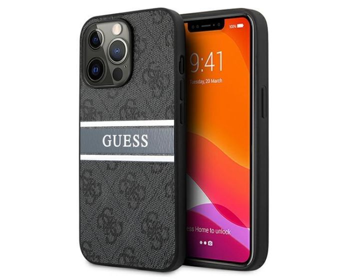 Guess GUHCP13X4GDGR 4G Stripe Series Hard Case Σκληρή Θήκη Black (iPhone 13 Pro Max)