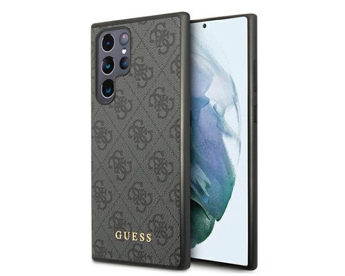 Guess GUHCS22LG4GFGR 4G Metal Gold Logo Series Hard Case Σκληρή Θήκη Gray (Samsung Galaxy S22 Ultra 5G)