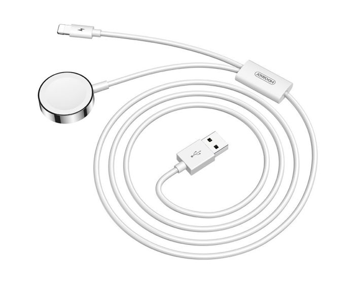Joyroom S-IW002S 2in1 Lightning Cable with Wireless Charger for Apple Watch 1.5m - White