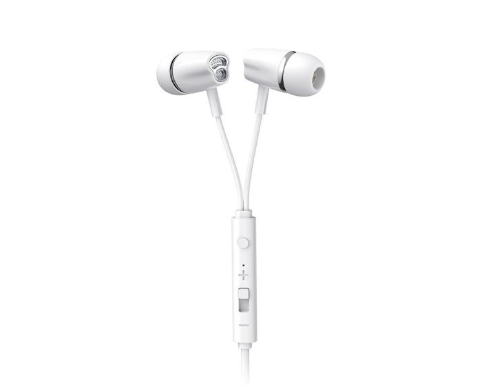 Joyroom JR-EL114 In-Ear Earphones Ακουστικά 3.5mm Mini Jack με Μικρόφωνο - White
