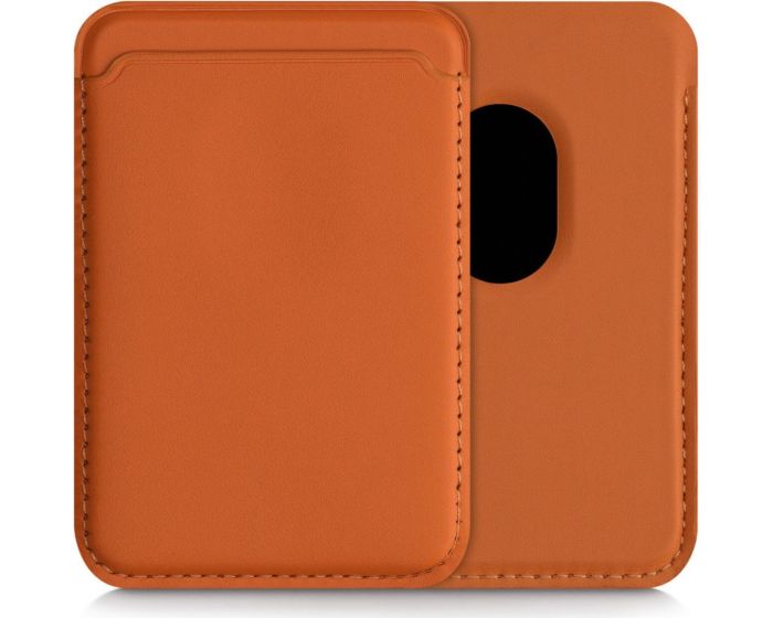 KWmobile Magnetic PU Leather Card Holder (54606.29) Orange (iPhone 12/13/14 Series)