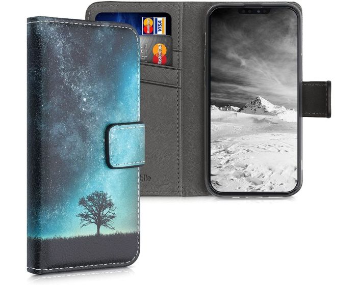 KWmobile Wallet Case Θήκη Πορτοφόλι με δυνατότητα Stand (55935.01) Cosmic Nature (iPhone 13 Mini)