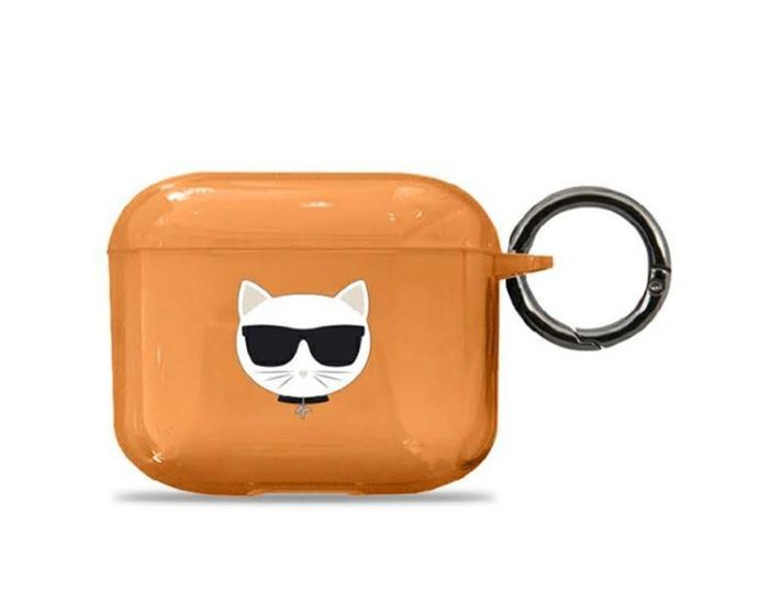 Karl Lagerfeld Choupette KLA3UCHFO Silicone Airpods Case Θήκη Σιλικόνης για Airpods 3 - Orange