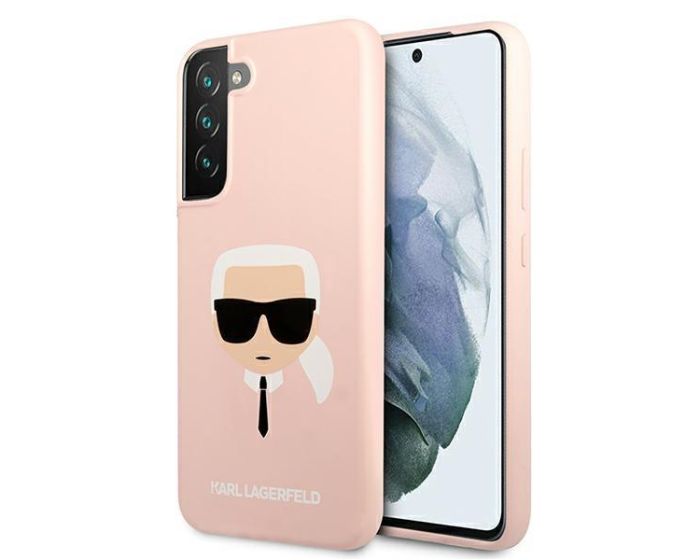 Karl Lagerfeld KLHCS22MSLKHPI Hardcase Silicone Karl's Head - Pink (Samsung Galaxy S22 Plus 5G)