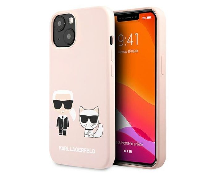 Karl Lagerfeld KLHCP13MSSKCI Hardcase Silicone Karl & Choupette - Pink (iPhone 13)