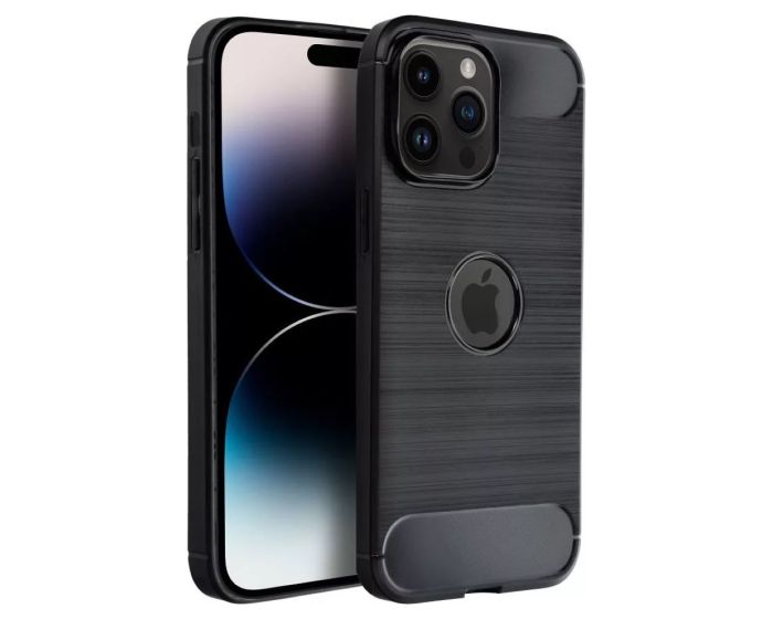 TPU Carbon Rugged Armor Case Black (iPhone 14 Pro Max)