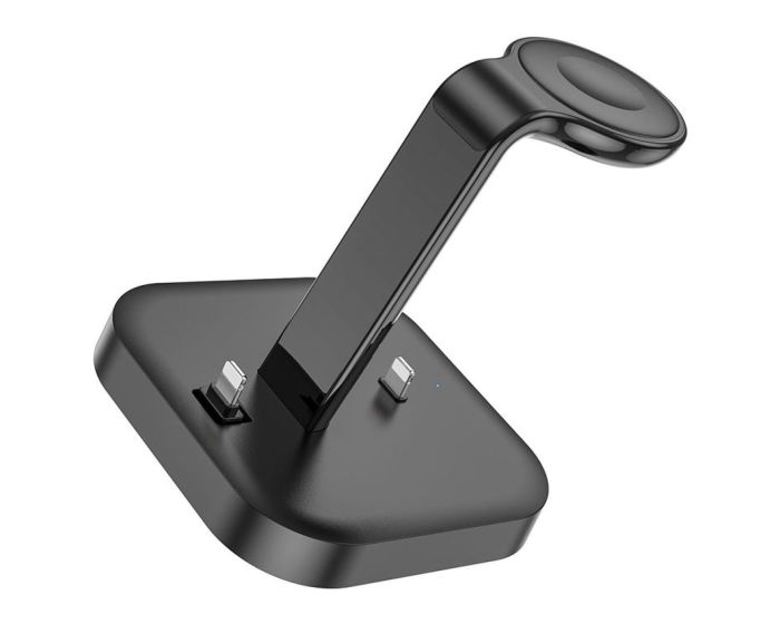 HOCO CW43 Graceful 3in1 Wireless Charging Desktop Stand (Apple Watch Series) Βάση Φόρτισης 15W - Black - MT80219