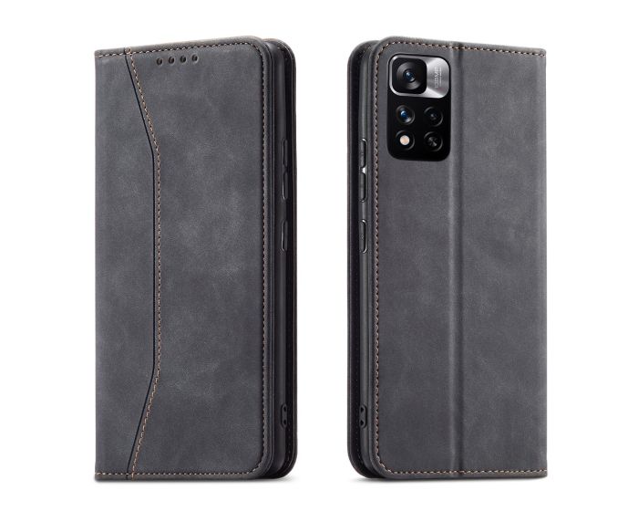 Magnet Fancy PU Leather Wallet Case Θήκη Πορτοφόλι με Stand - Black (Xiaomi Redmi Note 11 Pro 4G / 11 Pro 5G / 12 Pro 4G)