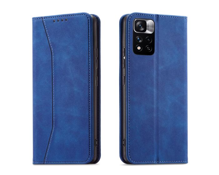 Magnet Fancy PU Leather Wallet Case Θήκη Πορτοφόλι με Stand - Blue (Xiaomi Redmi Note 11 Pro 4G / 11 Pro 5G / 12 Pro 4G)